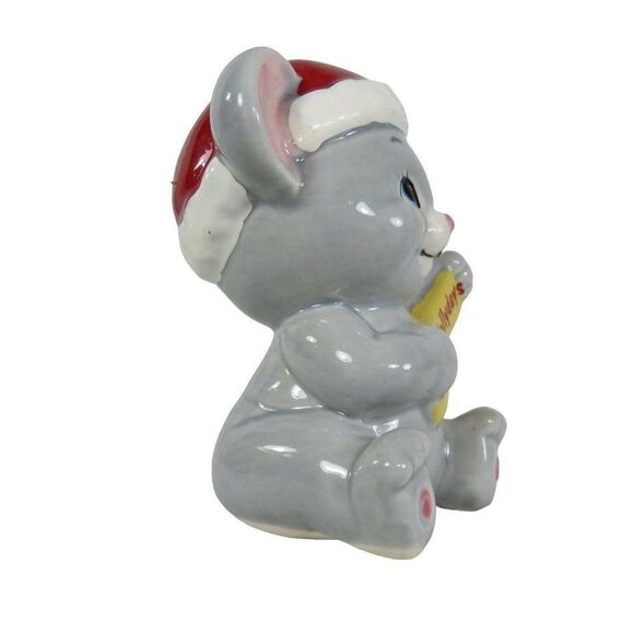 Vintage 80s Russ Berrie Christmas Jolly Holidays Santa Mouse Figurine - Picture 2 of 6